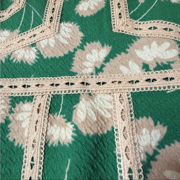 Maeve Anthropologie Emma Dandelion Print Fit Flare Dress Green 6 - Picture 5 of 9